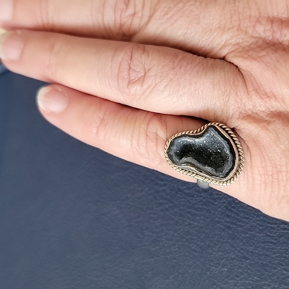 Blue Geode Sterling Silver Ring - Picture 3 of 5